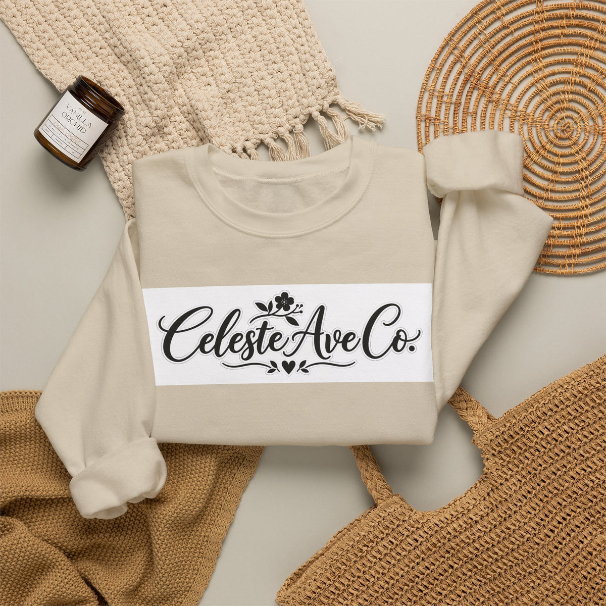 Crewneck Sweatshirt — Celeste Ave Co. Logo Casual Pullover
