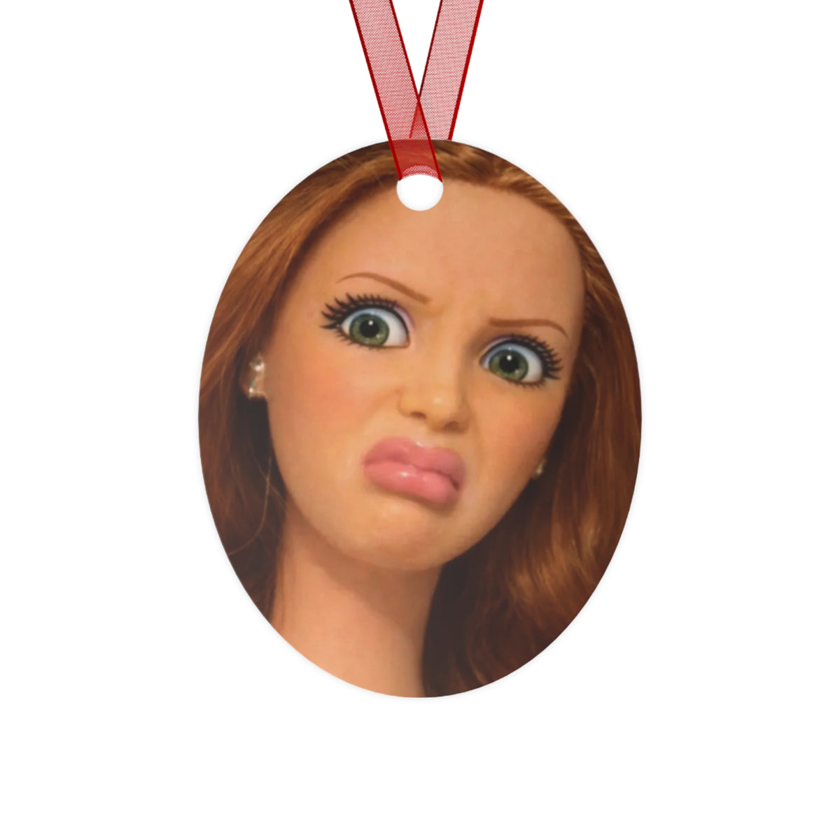 Funny Face Metal Ornament — "Christmas '26" Personalized Holiday Decoration