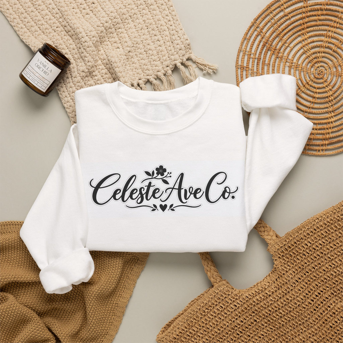 Crewneck Sweatshirt — Celeste Ave Co. Logo Casual Pullover