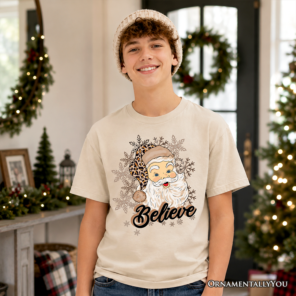 Kids Believe Santa Cheetah Leopard T-Shirt
