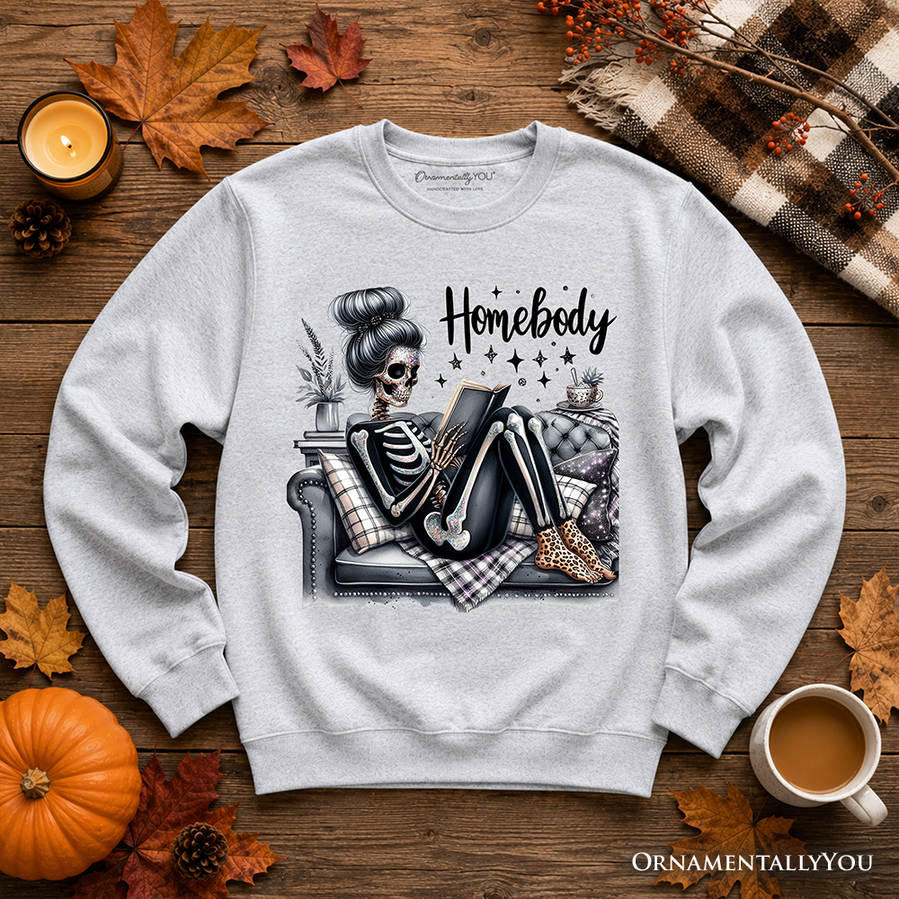 Homebody Reading Skeleton Sweatshirt