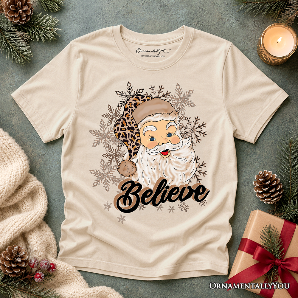 Kids Believe Santa Cheetah Leopard T-Shirt