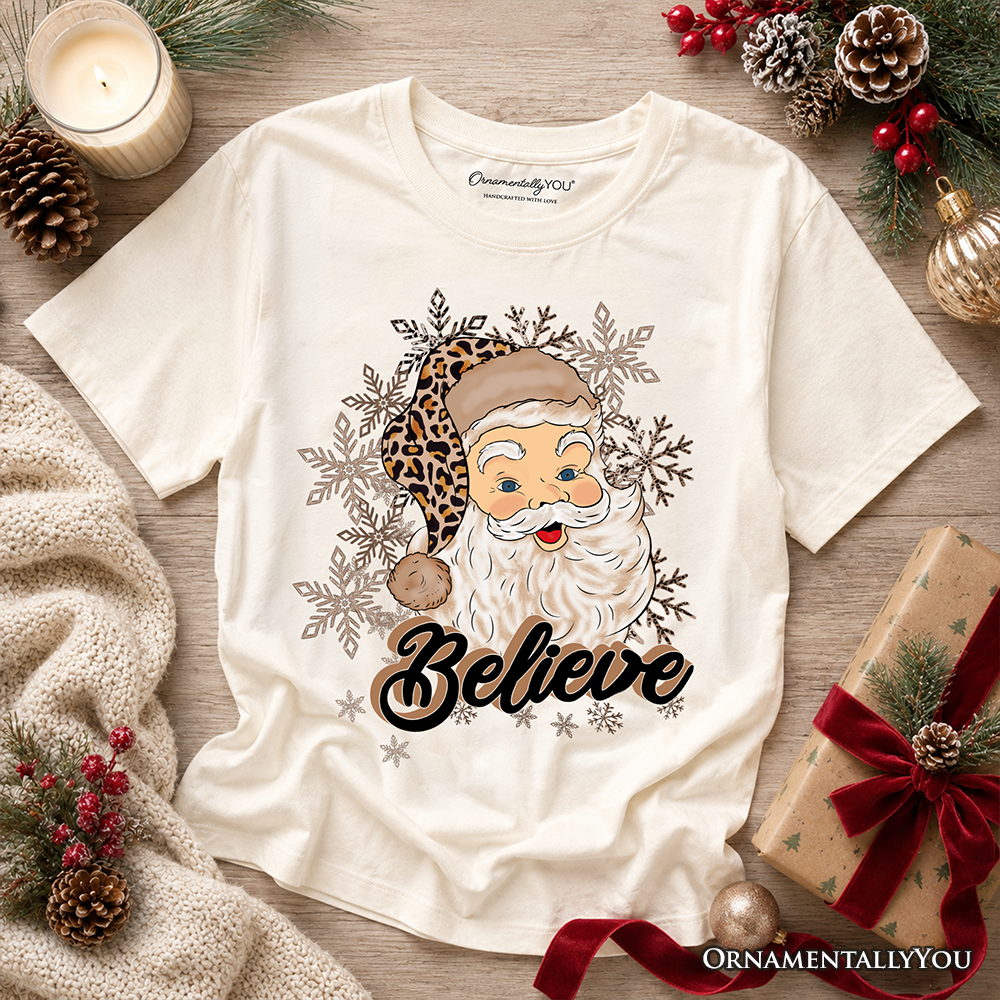 Kids Believe Santa Cheetah Leopard T-Shirt
